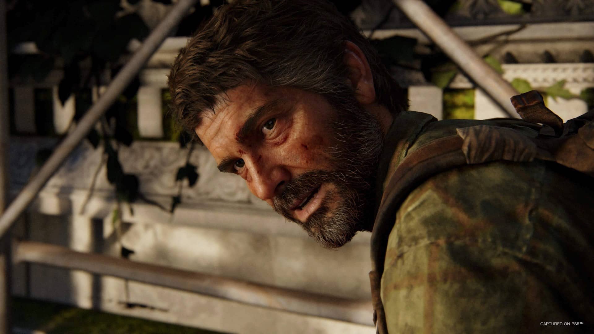 Ellie and Joel Looking in Sunrise over Dead World Towards Capitol