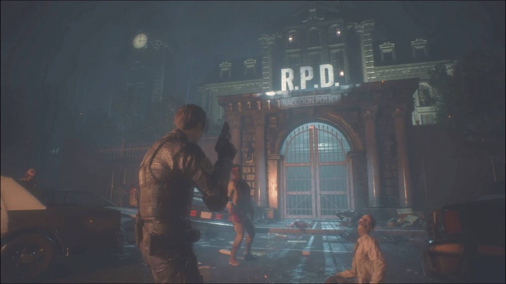 Resident Evil 2 Remake Racoon City Police Leon Approaching