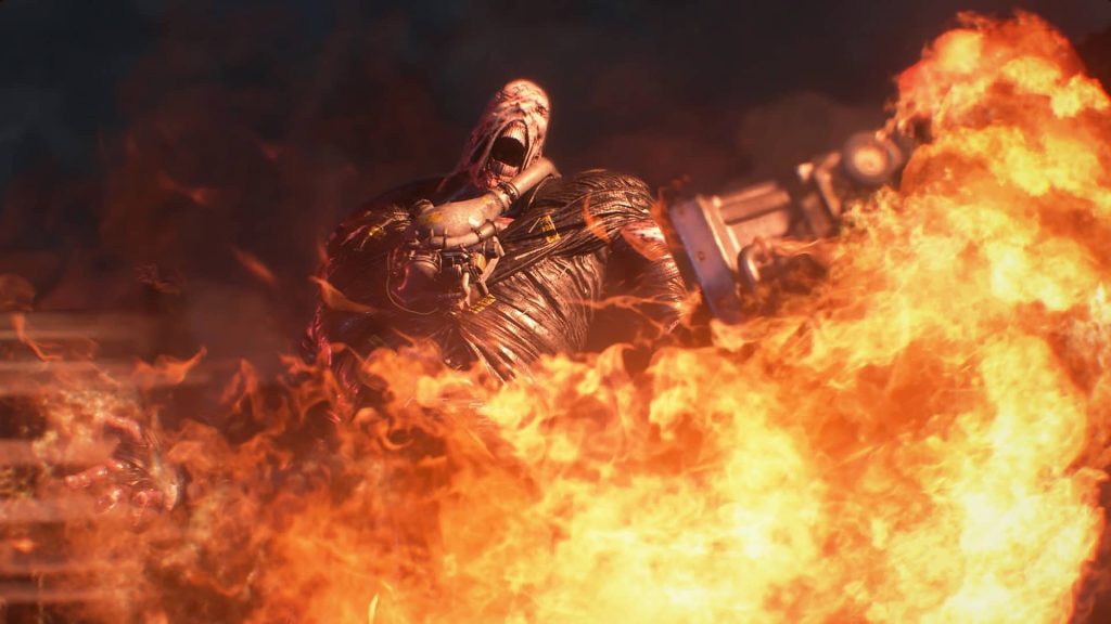 Resident Evil 3 Remake-Nemesis Burning