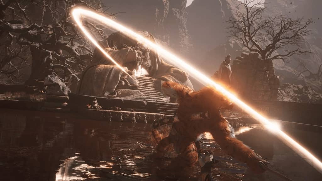Black Myth Wukong light swing