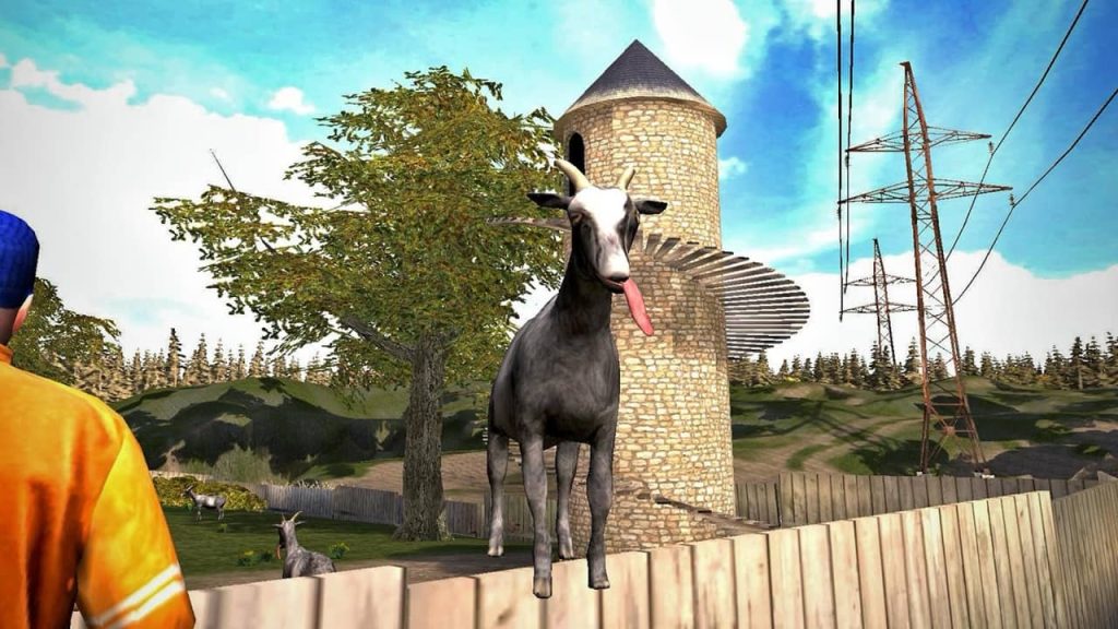 Goat Simulator Goat on fence