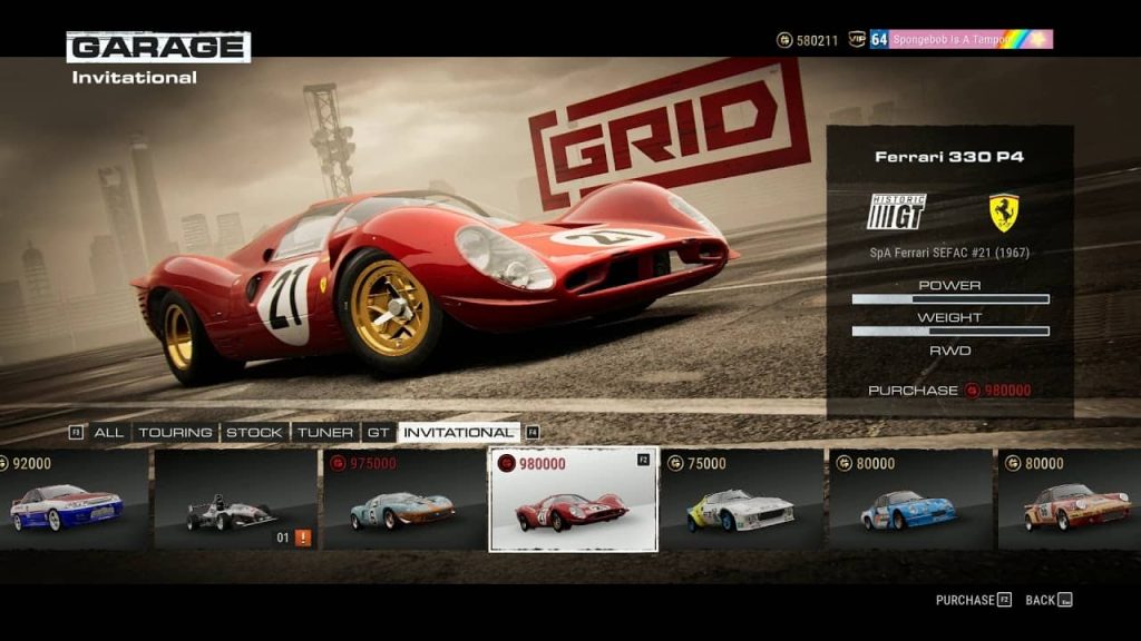 Grid 2019 Ferrari 330 P4