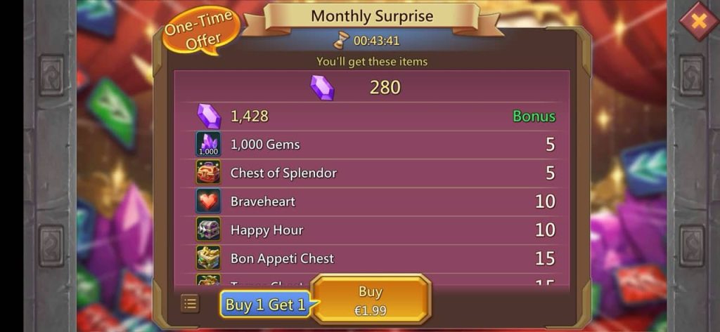 Lords Mobile Fake one-off offers