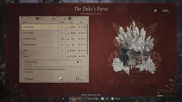 Resident Evil Village Duke's Purse