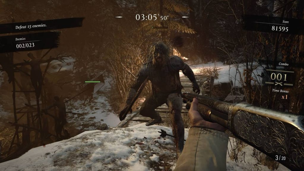 Resident Evil Village Fighting monsters