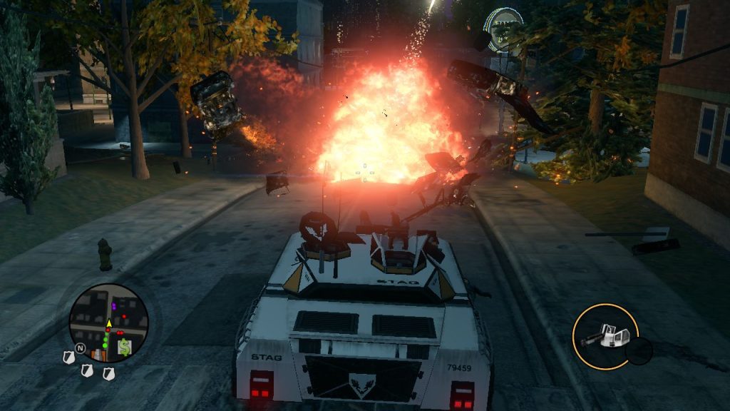 Saints Row The Third Police Cars VS Crusader Tank