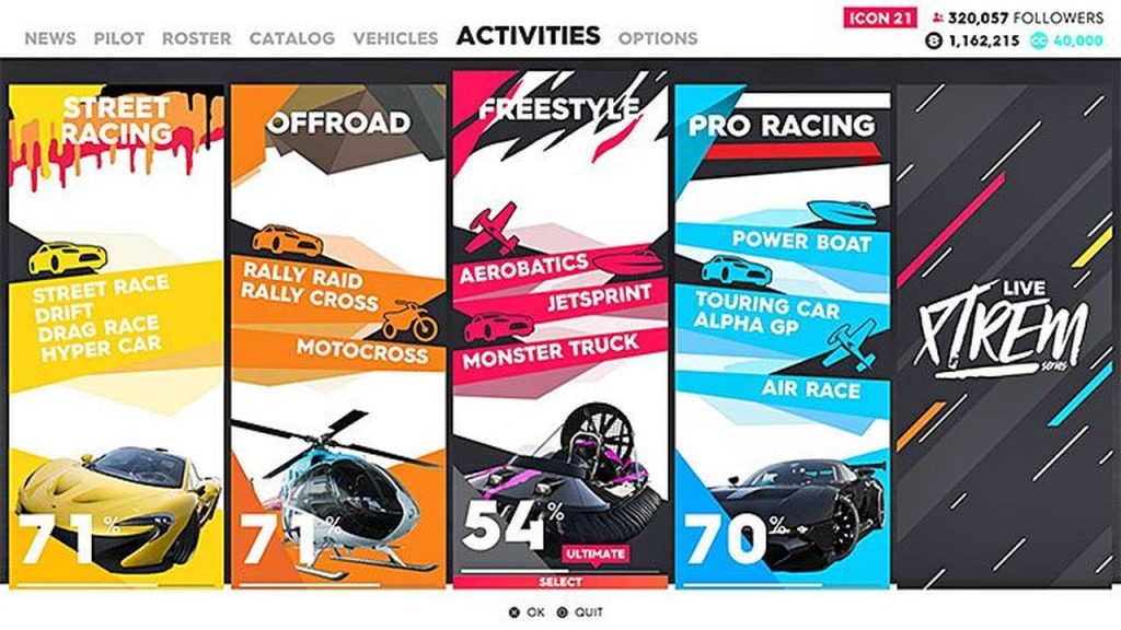 The Crew 2 Variety selection of disciplines