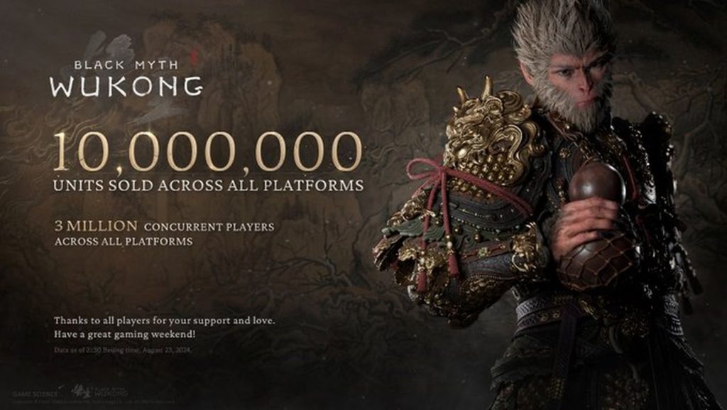 Black Myth Wukong 10 million copies sold
