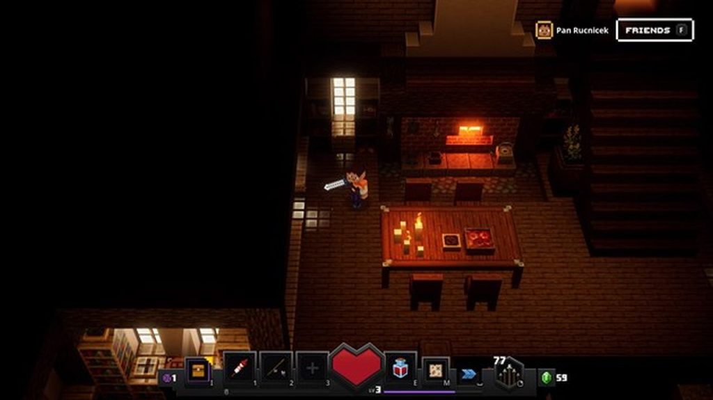 Minecraft Dungeons looting the interior of the fortress