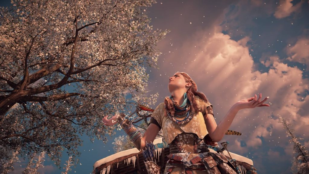 Horizon Zero Dawn Remastered Aloy under tree