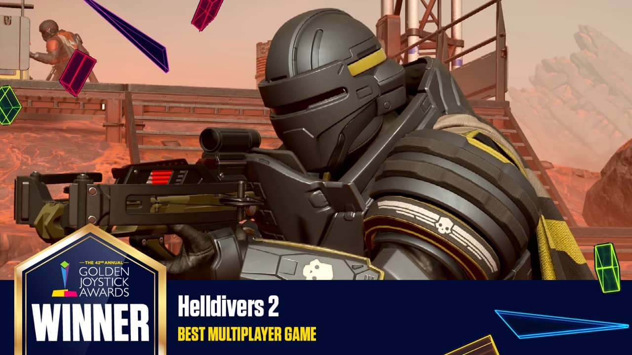 Helldivers 2 Best Multiplayer Game of the Year 2024 Winner at Golden Joystick Awards London