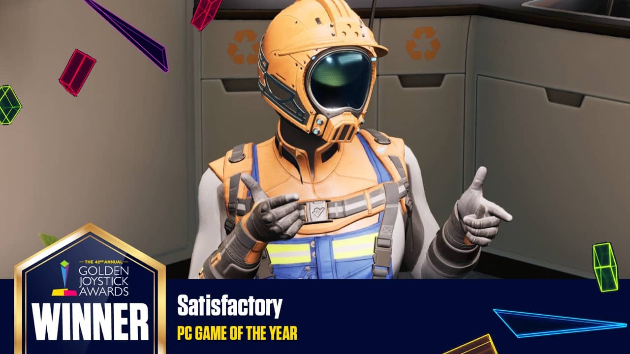 Satisfactory PC Game of the Year 2024 Winner at Golden Joystick Awards London