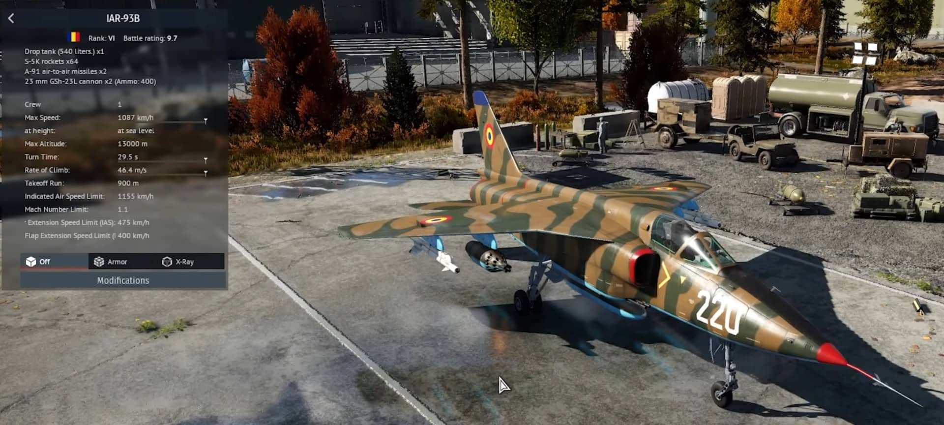 War Thunder JAR-93B Romania in hangar chance to win in event