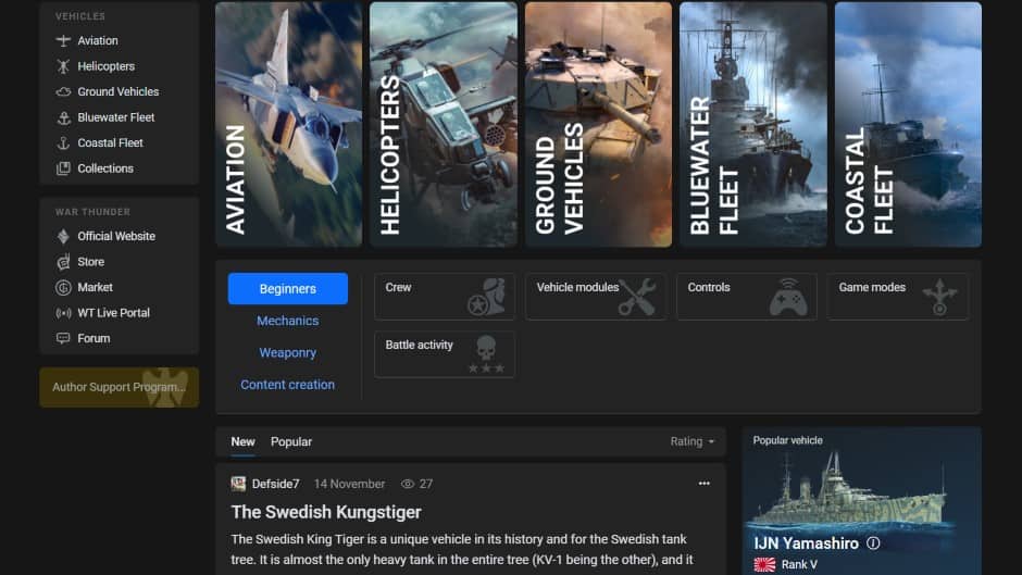 War Thunder Wiki 3.0 -Dark version and full mobile support