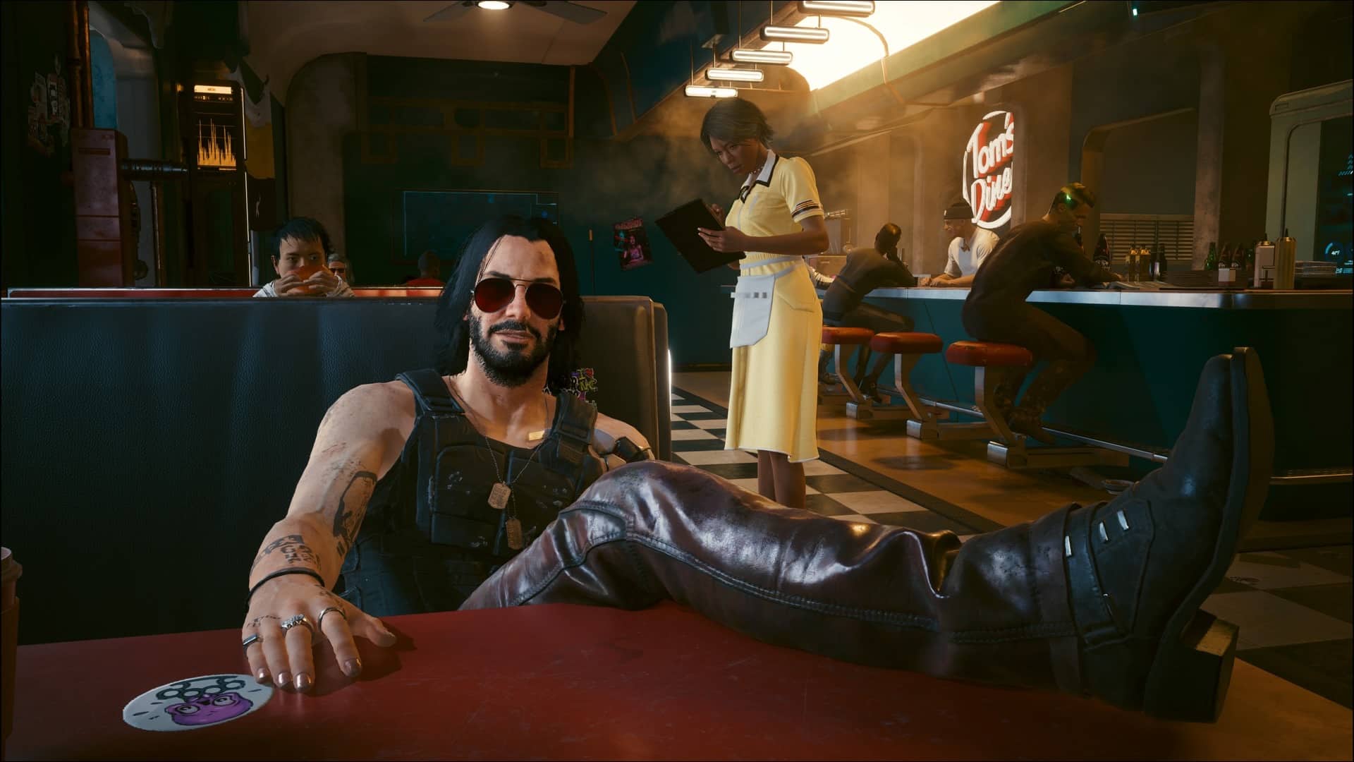 Cyberpunk 2077 Update 2.0 - Johnny Silverhand at Dinner Cyberpunk 2077 Update 2.0 - Johnny Silverhand at Dinner