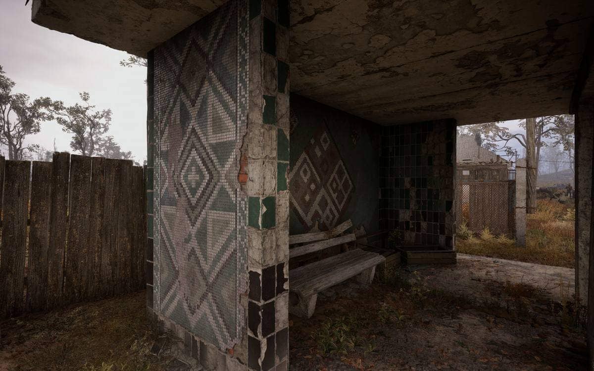 S.T.A.L.K.E.R. 2 - Bus stop with mosaic