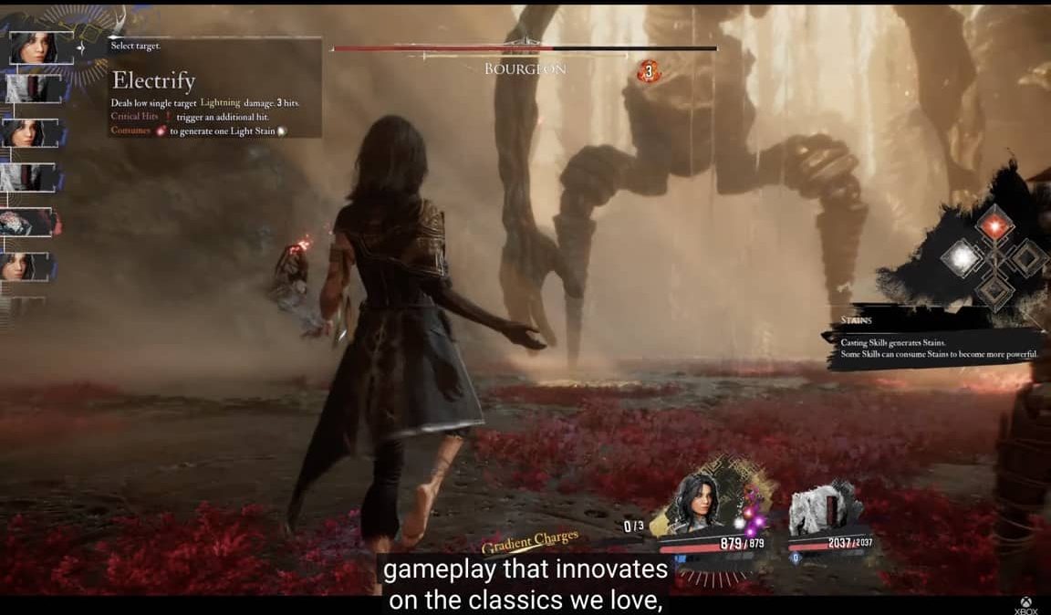 Xbox Developer Direct 2025 Clair Obscur Expetition 33 Fighting big monster scene