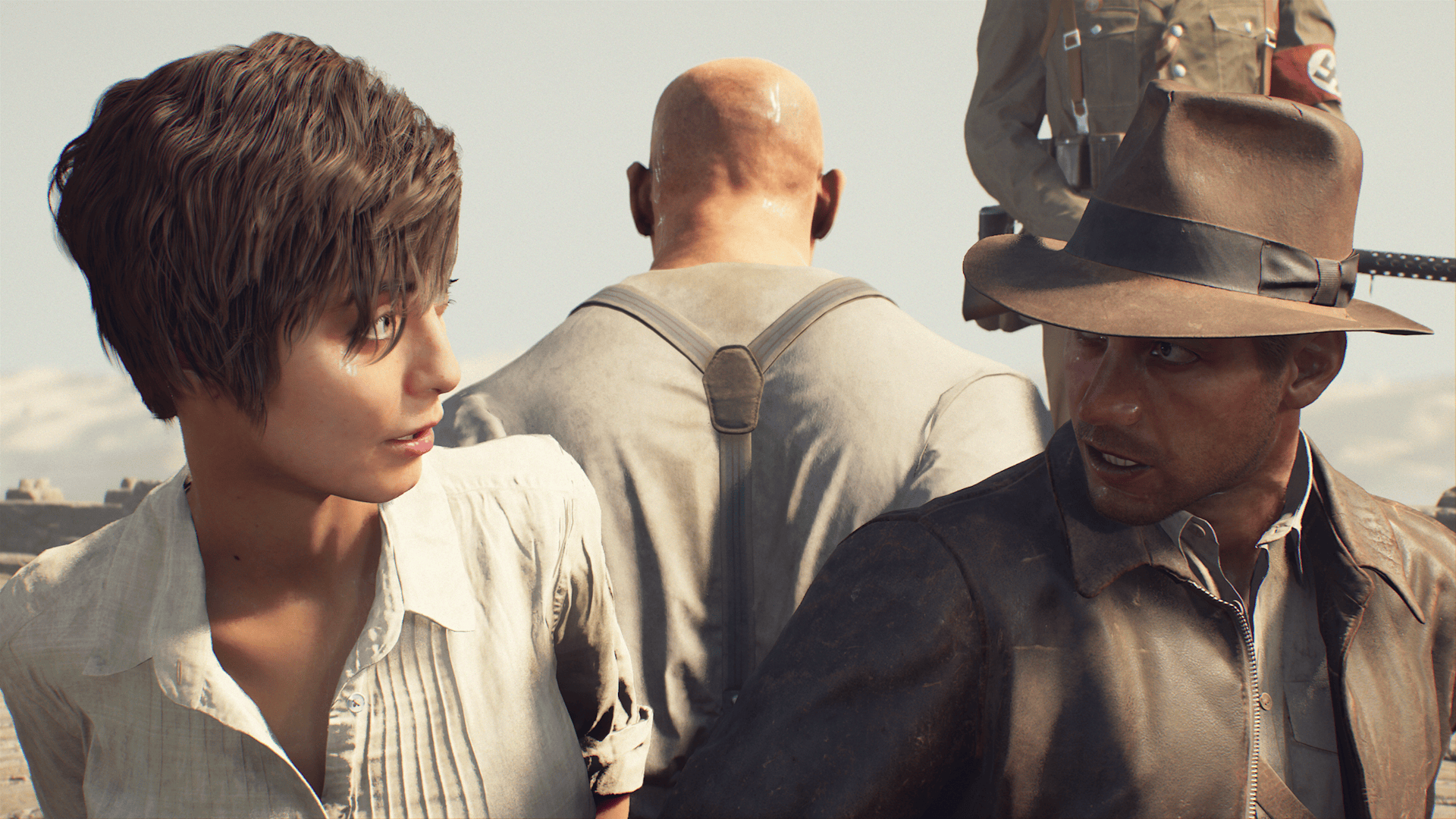 ndiana Jones and the Great Circle - Indy Gina and Locus on the boat captured by nazis