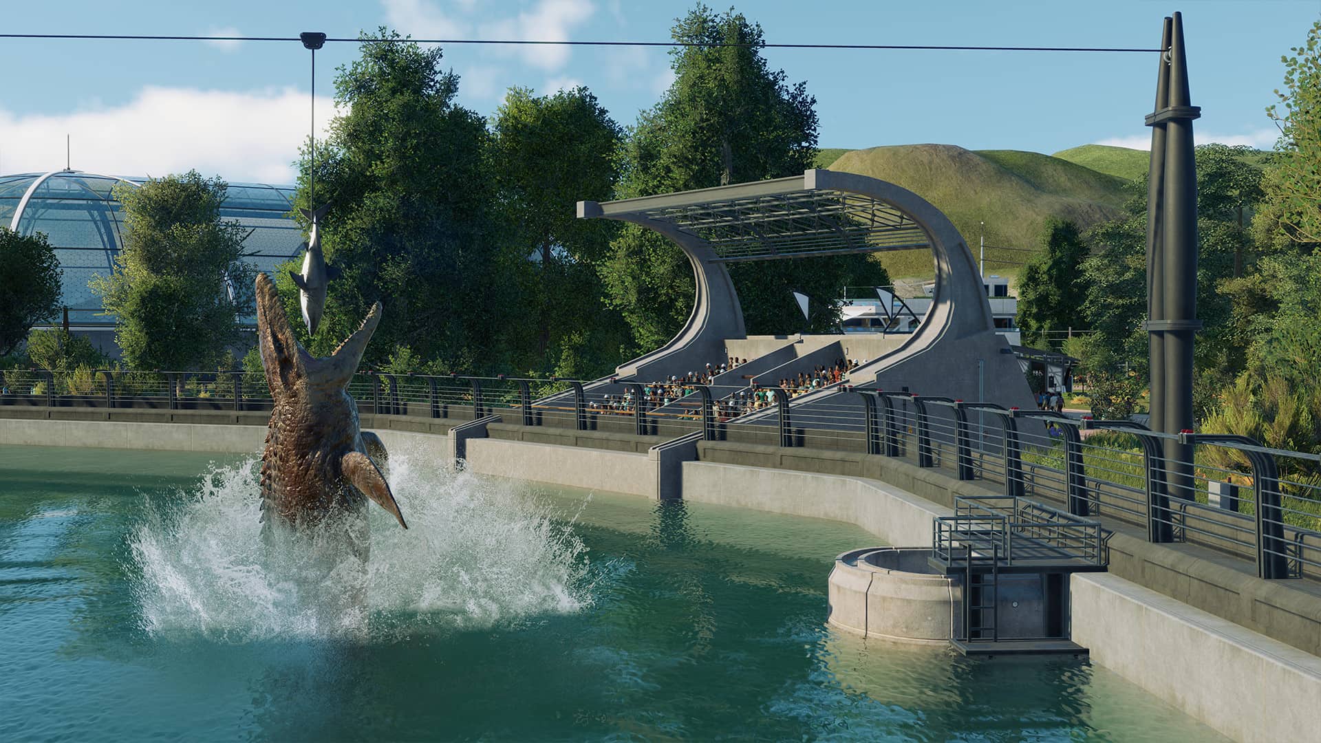 Jurassic World Evolution 2 Epic Free Game Swiming pool monster