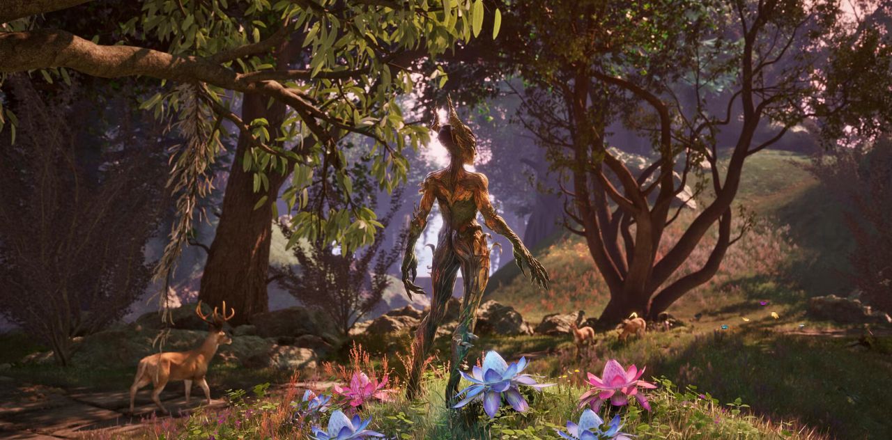 The Elder Scrolls 4 Oblivion Remastered character in the woods