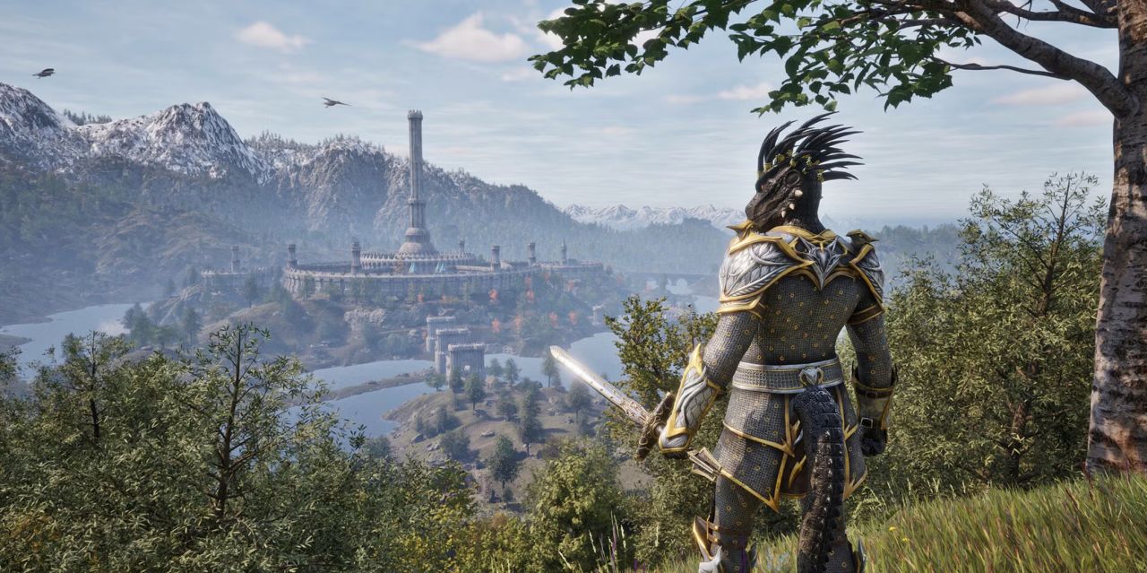 The Elder Scrolls 4 Oblivion Remastered character looking out at Imperial City