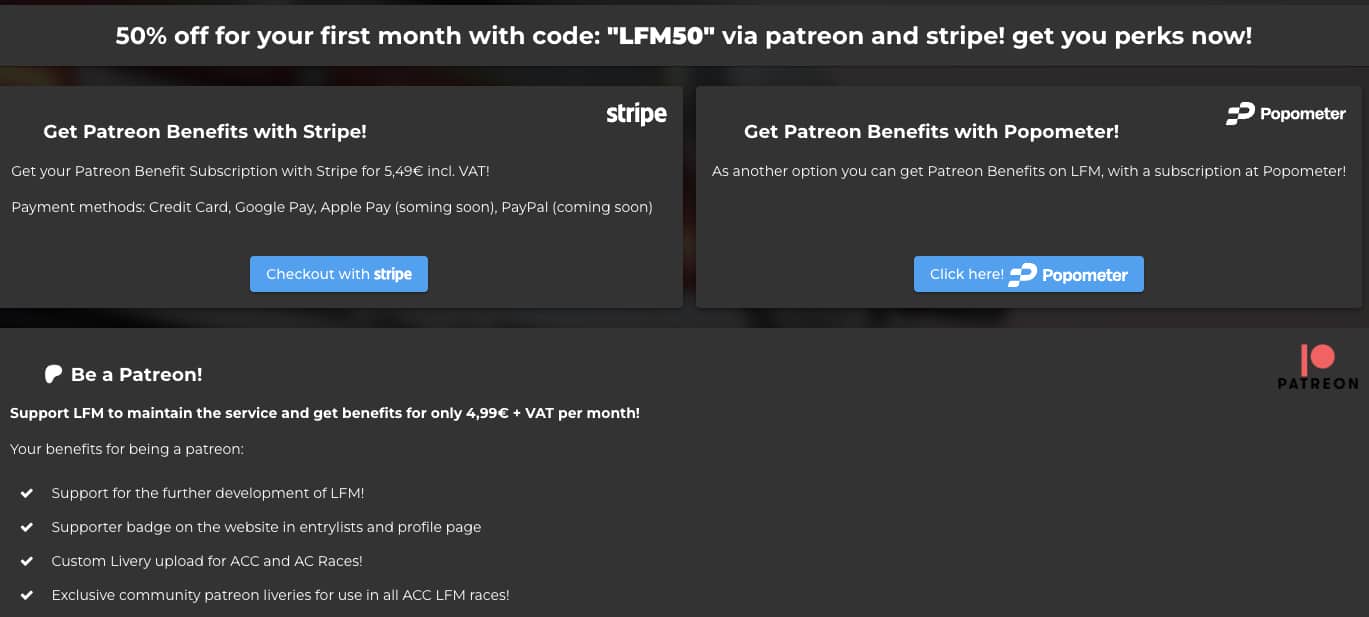 Low Fuel Motosport - Support via patreon picture