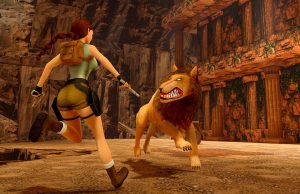 Grab Tomb Raider I-III Remastered and Down in Bermuda Free on the Epic Games Store This Week Tomb Raider I-III Remastered Starring Lara Croft fighting lion picture