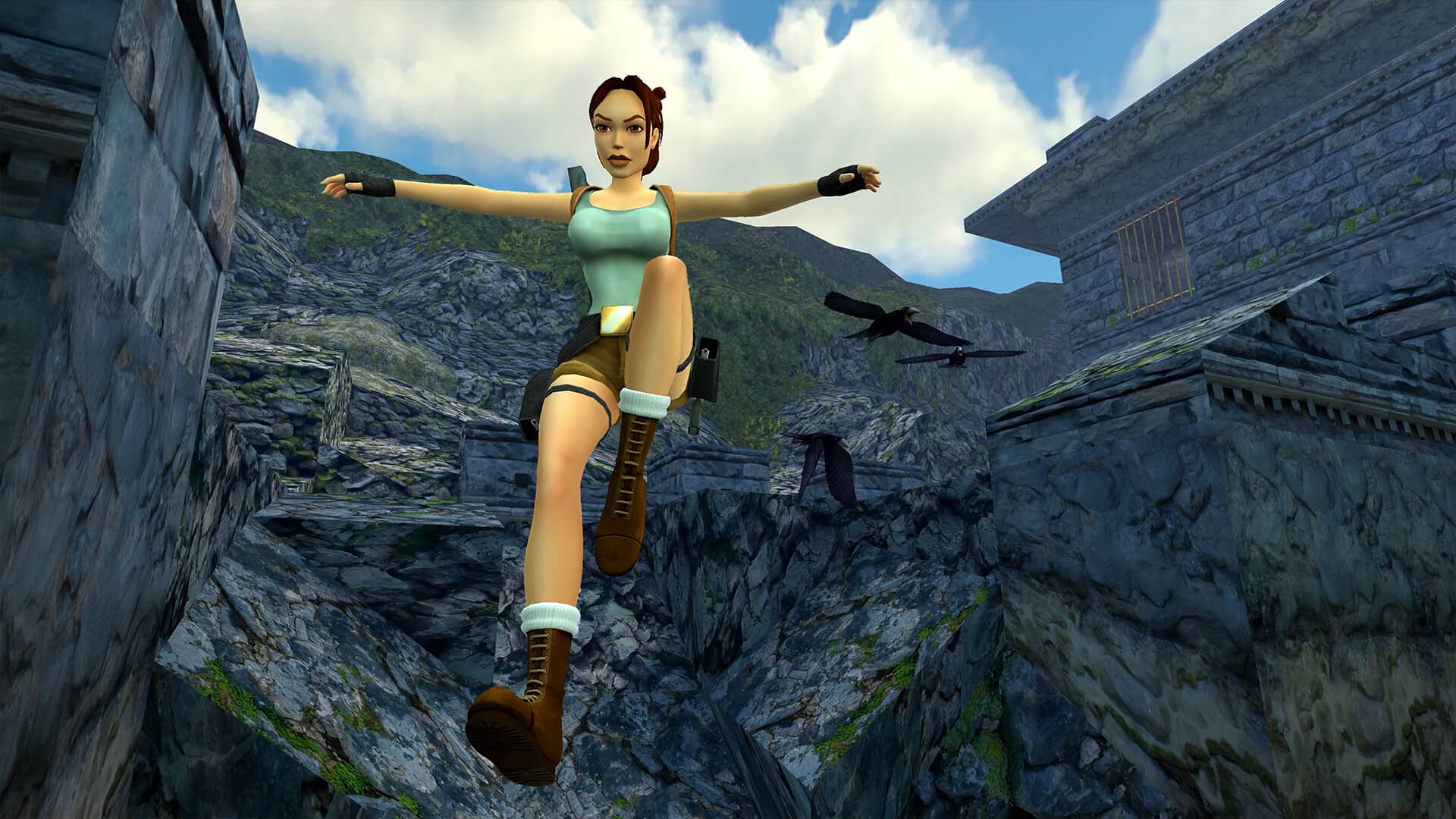 Tomb Raider I-III Remastered Starring Lara Croft jumping down the walls picture